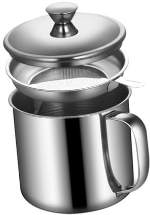 Gatuida per Olio in Acciaio Inossidabile Beccuccio Contenitore per Grasso per Cucina Separatore Rapido per Olio e Condimenti Liquid