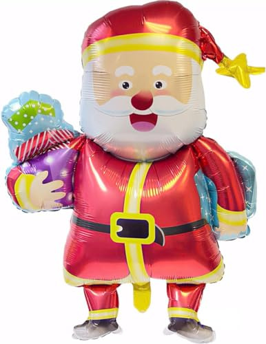 ALUNA Christmas LARGE Santa Snowman Xmas Tree 31 Foil Helium UP Balloon Party (Large Foil Santa Balloon)
