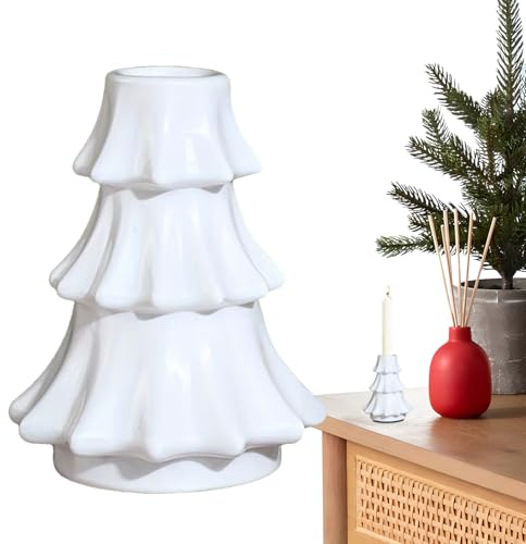 Portavelas de | Decoración Vintage de Vacaciones - Portavelas de árbol de Navidad, para reuniones, Chimenea, Comedor, centros de Mesa, Bodas, Fiestas