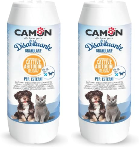 CAMON | Disabituante Cani e Gatti Granulare, 1L, Efficace per Ambienti Esterni, Sicuro per Animali e Umani (Confezione da 2)
