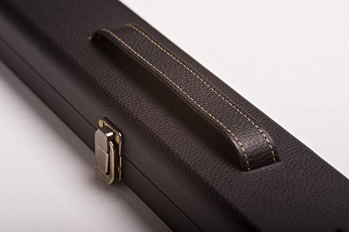 CUEL Snooker-Koffer Pro für Snooker-Queues mit 3/4-Teilung, aus Kunstleder mit Kreidefach und Raum für eine Extension