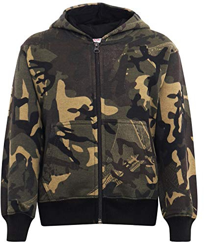 A2Z 4 Kids Tie Dye Full Zip Hoodie - Zipper Camo Green 11-12.