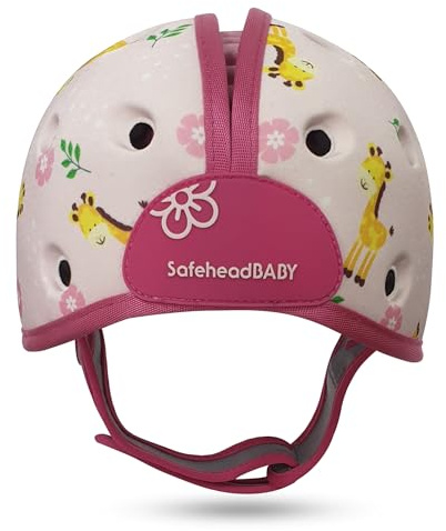 SafeheadBABY Soft Baby Head Protector Helmet for Crawling and Walking 7–24 Months – Ultra-Lightweight & Breathable Infant Safety Helmet That Grows with Your Baby (Head Circ. 40–52 cm) – Giraffe Baby