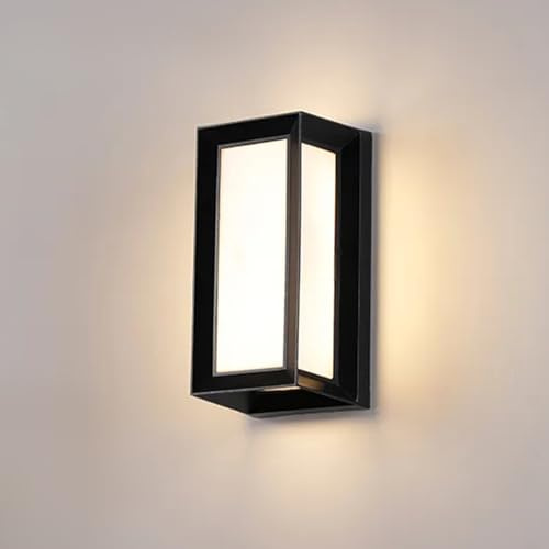 MOKEKA Applique LED da Parete 15W, Esterno/Interno, IP65 Impermeabile, Lampada Moderna in Alluminio, Luce da Parete per Ingresso, Terrazza, Giardino, Materiale PC + Alluminio (Luce Naturale-4000K)