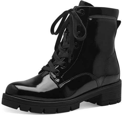 Jana Bottines à Lacets pour Femme 8-25263-43, Vernis Noir, 38 EU Large
