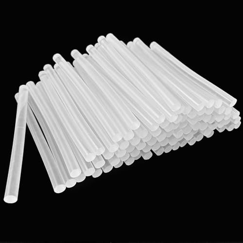 Diompirux 100 piezas 7 x 100mm Barras de Pegamento Caliente Transparentes, Barras de pegamento caliente Transparente para Pistola Bricolaje Artesanías, Sin Disolventes Secado Rápido