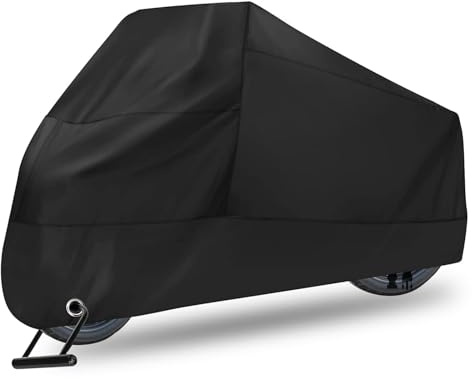 Motorcycle Cover Heavy Duty Waterproof: Durable Waterproof Scooter Cover with Windproof and Security System - Fits up to 96 Inch Large Motorcycle