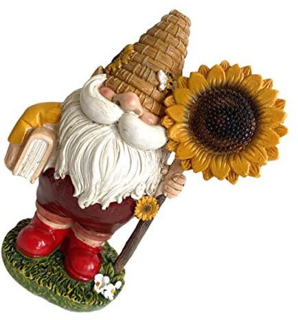 BESPORTBLE 1Pc Sunflower Gnome Statue Resin Garden Ornament for Decor Outdoor Gnome Figurine Home Decoration and Garden Lovers