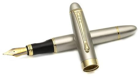 TiStm Fountain Pen Classic Fountain Pen Gold Trim Iraurita Tip Medium Writing Office Signature School Calligraphy Pens (Color : Gold)
