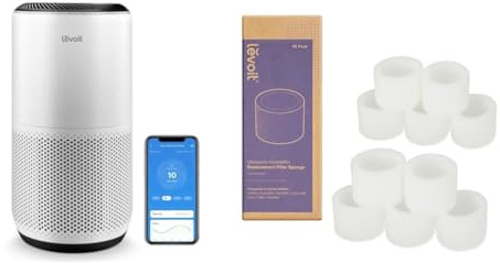 LEVOIT Air Purifiers for Large Home Bedroom 83m², CADR 400m³/h, Alexa Enabled & 10-Pack Humidifier Replacement Filters Capture Fine Particles in Water Tank