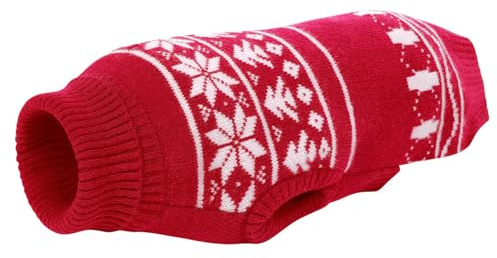 KONVINIT Hunde Weihnachtspullover Warm Strickpulli mit Weihnachtsdruck Elastisch und Pflegeleicht, Ideal für Mittelgroße Hunde