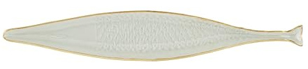 Mud Pie 3 x 18 1/4 Long Glass Fish Tray, Clear
