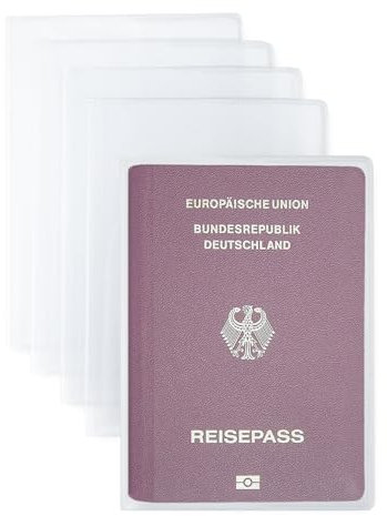 ILIYAH Reisepass hülle 5er Set Transparenter Mattierter PVC Reisepasshülle Wasserdichter Verschleißfester Reisepass Etui Passport Covers für Familienreisen