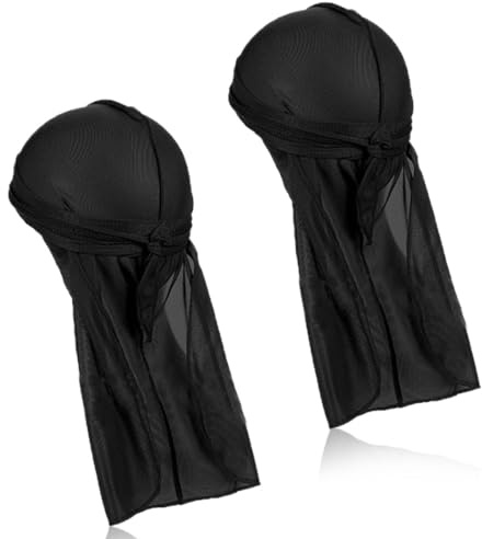 COYUN 2 Piezas Bandana Hombre, Durag Hombre, Diademas Anchas Unisex Durag Para El Cabello Pirata, SatéN VersáTil De Alta Calidad Para Hombre, Para Mujeres Y Hombres Hip-Hop Y DecoracióN Diaria
