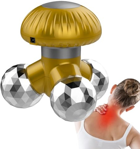 Handhållet massageverktyg – 4 tum | ABS PP – Electric Mushroom Vibrator Massager För Nacke Rygg Axel Hand Fot Smärtlindring Tyst Bärbar Daglig Avkoppling Resor