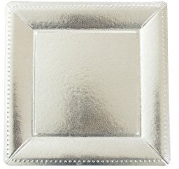 GIRM® -0317- Sottopiatto da Portata Argento Quadrato Set 2 Pezzi