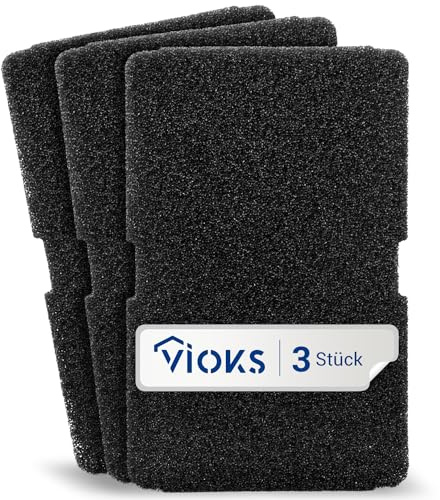 VIOKS 3x Schwammfilter Trockner Filter Ersatz für Beko Blomberg ElektraBregenz Grundig 2964840100 Smeg 782372152 Filtermatte Kondenstrockner - Fusselfilter 240x155x11mm für Wärmepumpentrockner