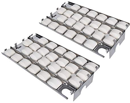 GasSaf Heat Plate for Lynx CS30, L27, L30, L30PSP, L30APSFR, L36, L42, L54, LBQ27FR Gas Grill, 50-Pack Ceramic Briquettes & 2-Pack Stainless Steel Briquette Trays