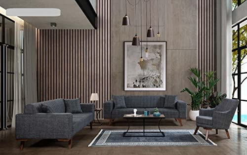 JV Möbel Sofagarnitur Sofa Sessel Sofas Dreisitzer 3+3+1 Sitzer Garnitur Modern