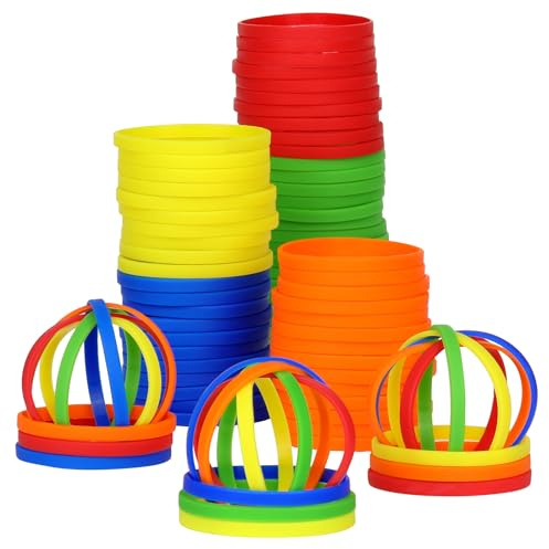 LVNRIDS 50 stycken silikonarmband gummiarmband vänskapsarmband barn ungdom, sport gummi elastiska armband grossist bulk gåvor till lärare levererar festdekorationer
