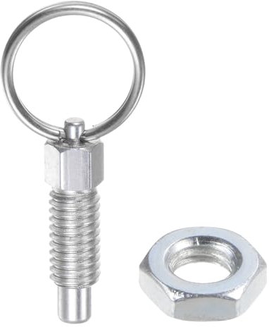 QUARKZMAN Pasador de Resorte con Anillo de Tracción 1/4-20 Longitud de Rosca 0.47 Cabeza Plana de Acero al Carbono Pasador de Índice Retráctil sin Bloqueo