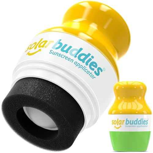 Solar Buddies Aplicador de Protector Solar - Verde Individual - Aplicador de Esponja Roll-on Recargable para Crema Solar, Leche Solar y Loción para Niños, Adultos y Familias - Capacidad 100ml