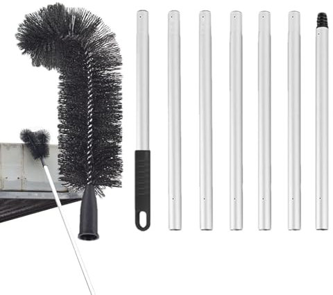 Pulitore per grondaie, strumento per la pulizia delle grondaie senza sforzo, strumento per la pulizia delle grondaie dal design curvo, strumento per la pulizia di tetti, grondaie, altre aree, nero