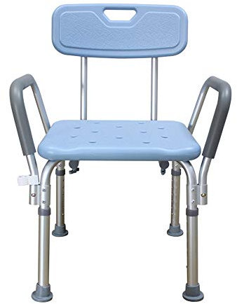 Heavy Duty Non Slip Shower Chair with Arms and Back for Elderly Safety Shower Seat with Disabled Bath Aid Adjustable Bench for Bathtub Lifts Stool/Elderly