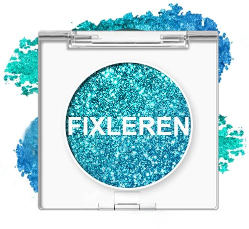 Fixleren - Palette di ombretti con glitter, effetto illuminante, camaleonte, cangianti, a lunga durata, consistenza morbida, trucco per palcoscenico e feste, blu-10