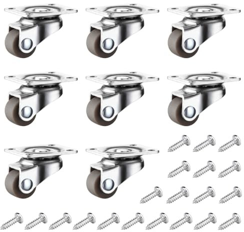 Sctmda Rotelle Mobili Pivotanti 8 Pezzi Ruote Mobili Piccole Ruote Mobili Piccole Ruote Carrello Girevoli Rotelle Mobili Silenziose Girevoli a 360° Silenziose Ruote Girevoli per Spostare Mobili
