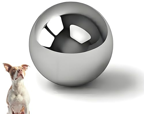 SUS304 Stainless Steel Dog Food Slow Feeder Ball - 2.5in - Slows Fast Eating, Prevents Choking, Bloating & Obesity - Fun Feeding for All Dogs - Durable, Smooth & High Adaptability (Small 2.5Inch)