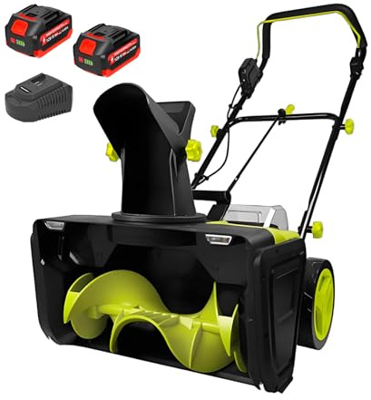 Batteridriven snöslunga 3500 W, sladdlös snöslunga med justerbart utkast och LED-lampor, 50 cm bredd, 25 cm djup, max kastlängd 7,5 m för bostäder och kommersiella områden