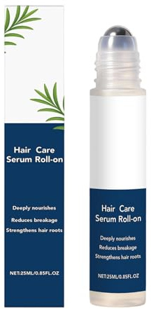 Sérum para el crecimiento del cabello de romero Roll On, 25 ml, rodillo de masaje para el cuero cabelludo, para el cabello, reduce la caída del cabello, cuidado diario del cabello alisado