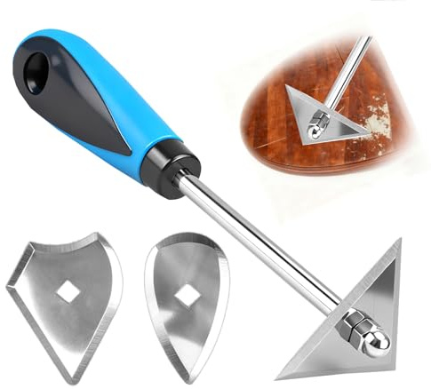 8 Pulgadas Juego De Limpiadores De Superficie Con Puntas Intercambiables (Triángulo + Combinado + Corazón), Set De Raspadores Multi-Forma Para Madera, Pintura Y Residuos, Herramienta De Preparación Pa