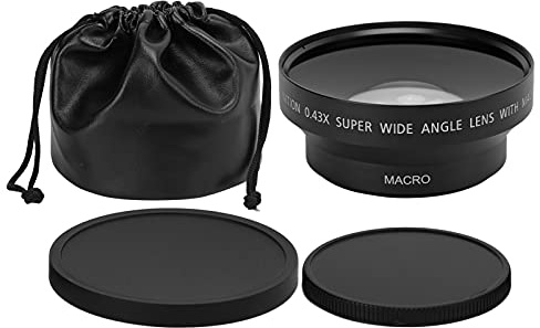 Lente de Conversión Gran Angular y Macro 0.43x, Universal para Objetivos de 62mm, Material Metálico y Vidrio Óptico - Profundidad de Campo Extendida, Amplio Ángulo de Visión,
