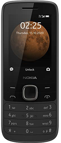 Nokia 225 4G all carriers, 0.06gb, 2.4-Inch UK SIM-Free Feature Phone (Dual SIM) – Black