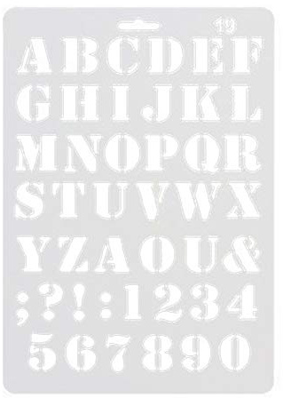 Remorui 1Pc Reusable English Alphabet Number Plastic Stencils DIY Scrapbook Drawing Template Measuring Ruler Painting Stencils 19 *