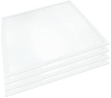 ENOVALITE 4x LED Panel 62x62 cm - 36W 3000K Warmweiß 3600lm flimmerfrei - UGR19 blendfrei - flache Einbauleuchte für Rasterdecke - LED Rasterleuchte Paneele mit 230V Marken-Netzteil - 620x620x0,9mm