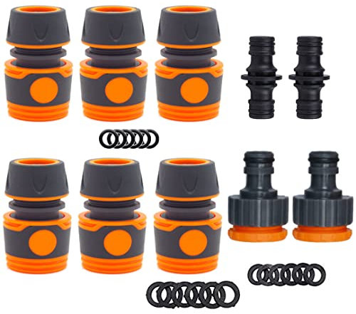 AstarFavor Kit de Raccordement de Tuyau d'Arrosage 1/2 - 10 Pièces, Raccord Rapide et Accessoires pour Tuyau d'Arrosage