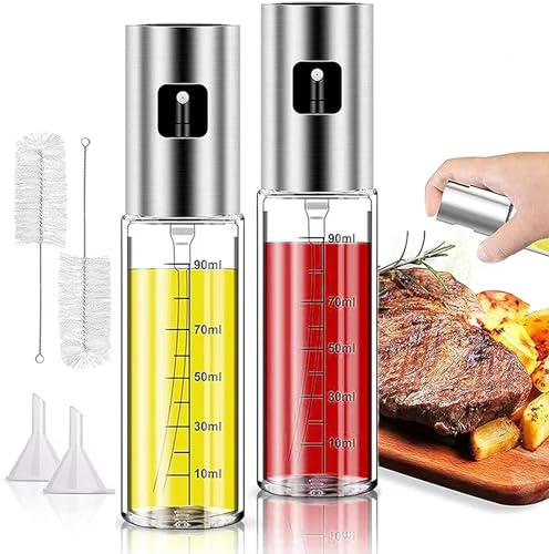 DoubleS Pulvérisateur d'huile pour huile comestible, huile et vinaigre - Vaporisateur de 100 ml - Vaporisateur rechargeable pour salade, barbecue, cuisson