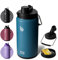 Bottle Bottle Insulated Water Bottle 2L with Straw and Dual-use Lid Half Gallon Water Jug Vacuum Stainless Steel for Workout and Sports Insulated Beer Growler with Handle (Lake Blue