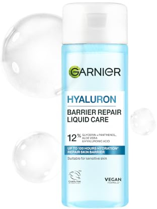 Garnier Hyaluron Barrier Repair Liquid Care Aloe Vera Toner, 120ml | 12% Glycerin and Panthenol, With Aloe Vera and Hyaluronic Acid, Long-Lasting Hydration, Repairs Skin