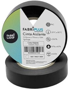 Brightium Cinta Aislante de PVC Negra 19mm x 10m, Flexible y Duradera, Ideal para Aislamiento Eléctrico y Reparaciones.
