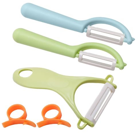 Set de 5 Eplucheur Céramique, Éplucheur de Fruits Éplucheurs pour Enfants Forme de Y Éplucheurs À Lame En Céramique Tranchante sans Danger pour les Mains Eplucheur Légumes Pomme De Terre Vert Bleu