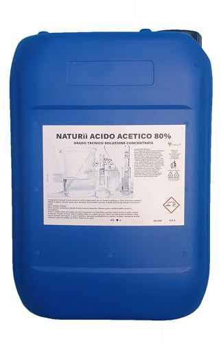 Acido Acetico 80% - Soluzione Concentrata per Uso Agricolo e Domestico (acido acetico 10 kg)