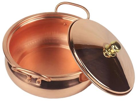 NobesOnbet Pentola di Rame Puro Fatta a Mano, pentola per zuppa, utilizzata per stufe, pentole in Rame a induzione per ristoranti Domestici,18CM
