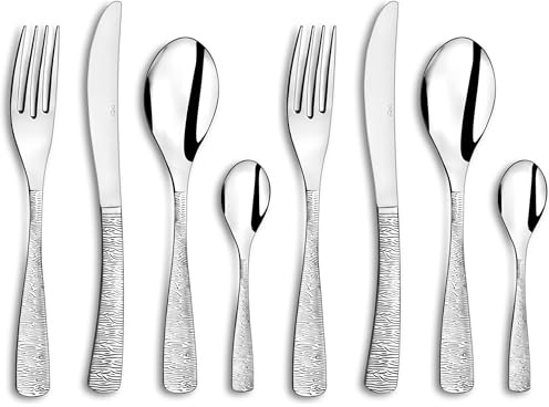 Amefa 241300AF01C40 Ethnic Couverts de table/coffret 6 personnes Acier Inoxydable/Couvert Monobloc Finition Brillante 13,7 x 7 x 26,5 cm (Lot de 2)