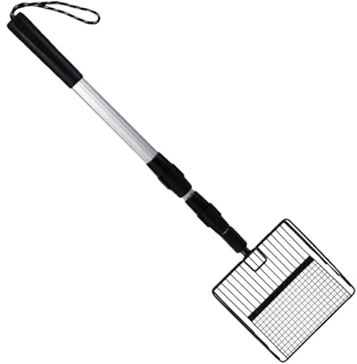 Patifirst Pala para Limpiar Gallinero, Pala Recogedor Arenas Gatos, Cuchara para Arenero De Gatos, Extensible, Pala Retráctil Extra Resistente con Mango Largo Ergonómico para Mascotas Y Corrales