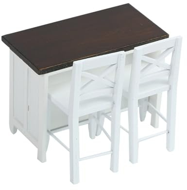 Chenxi Studio Juego de muebles en miniatura de simulación 1/12 que incluye mesa de pub y taburetes para casas de muñecas, sala de estar, decoración de escena, modelo de mesa de café