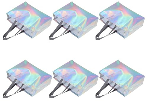 GLEAVI Paquet Longue Durée Réutilisables Présents en Tissu Non Tissé et Argenté Poignées Grosse Capacité pour Activités Site